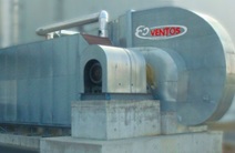A heat exchanger of an output of 2.1 MW is placed outdoors next to the regenerative thermal separator - detailed view